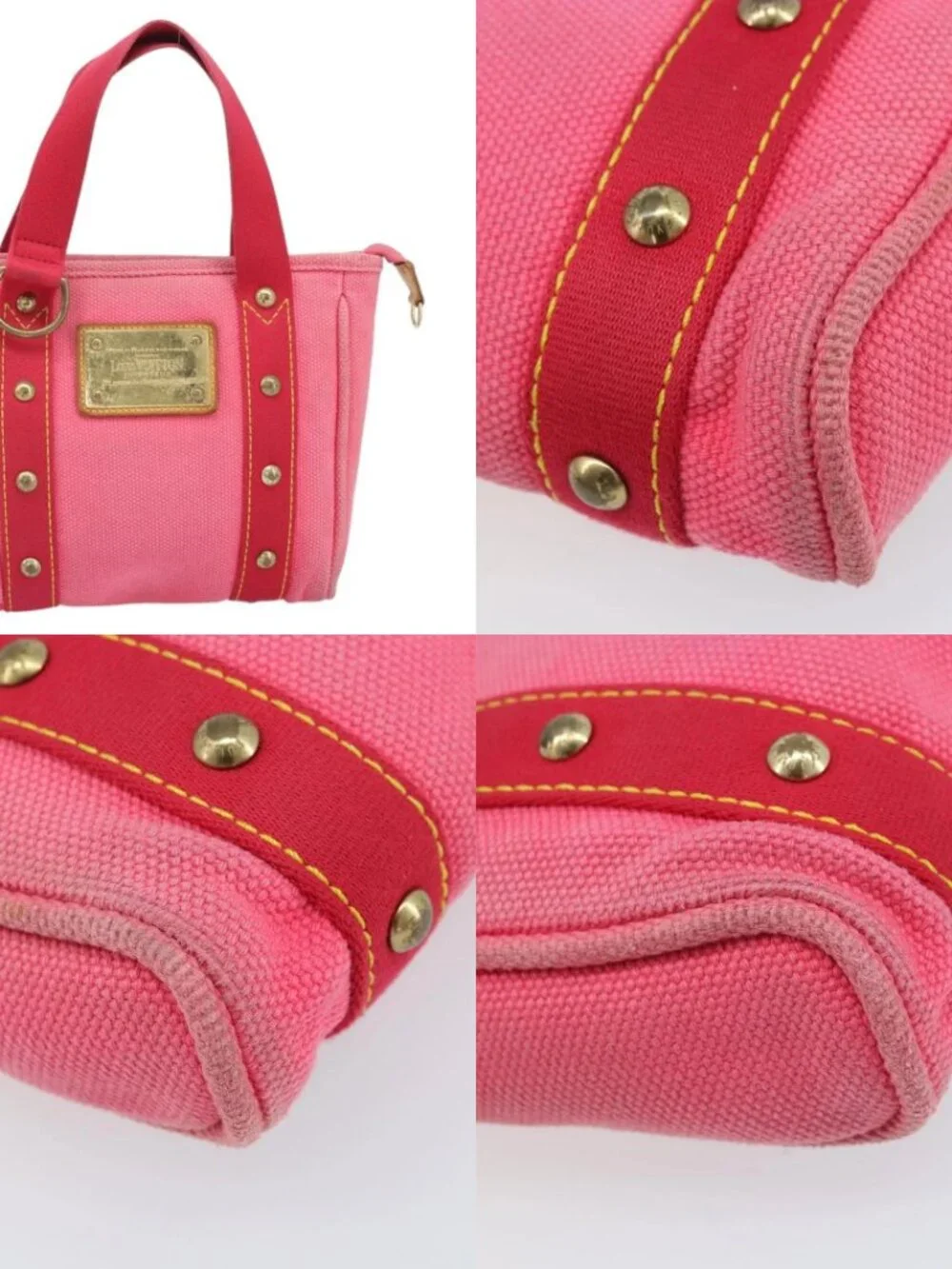 LOUIS VUITTON Antigua Cabas PM Hand Bag Rouge Pink M40088 LV Auth ka2366 - Picture 15 of 15